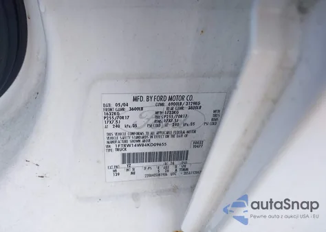 2004 Ford F-150 Xlt из США, поврежденный, VIN 1FTRW14W84KD09655